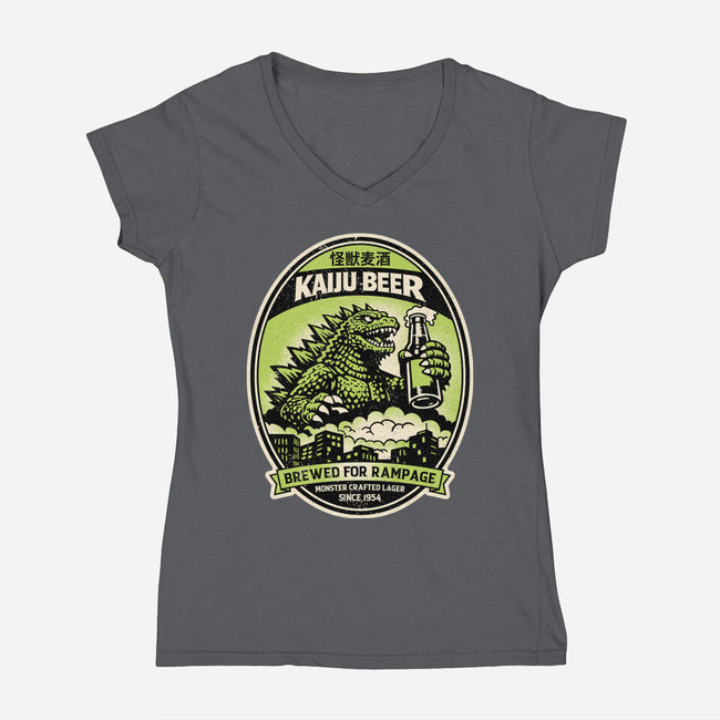 Giant Monster Beer-Womens-V-Neck-Tee-sachpica