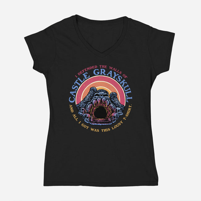 Defend The Castle-Womens-V-Neck-Tee-glitchygorilla
