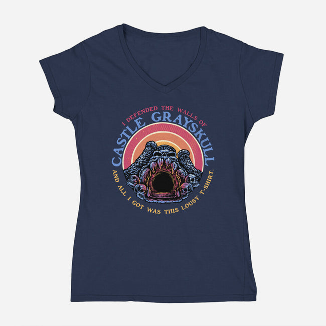 Defend The Castle-Womens-V-Neck-Tee-glitchygorilla