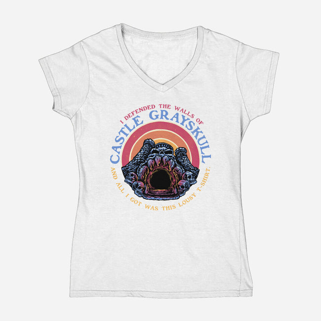 Defend The Castle-Womens-V-Neck-Tee-glitchygorilla