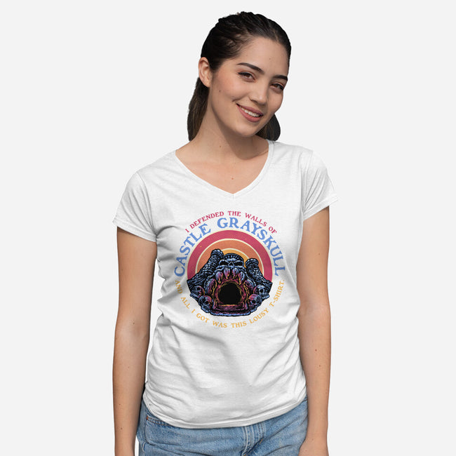 Defend The Castle-Womens-V-Neck-Tee-glitchygorilla