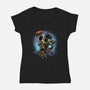 The Cowboy And His Noble Steed-Womens-V-Neck-Tee-glitchygorilla