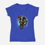 The Cowboy And His Noble Steed-Womens-V-Neck-Tee-glitchygorilla