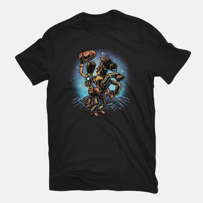 The Cowboy And His Noble Steed-Mens-Basic-Tee-glitchygorilla