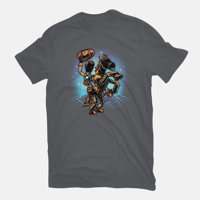 The Cowboy And His Noble Steed-Womens-Basic-Tee-glitchygorilla