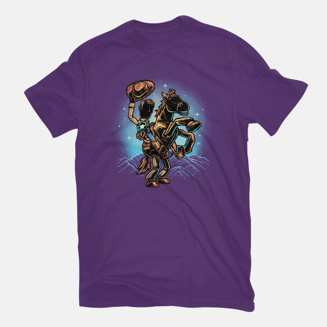 The Cowboy And His Noble Steed-Womens-Basic-Tee-glitchygorilla