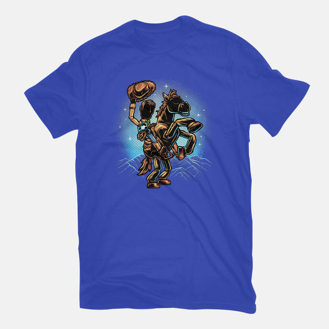 The Cowboy And His Noble Steed-Mens-Heavyweight-Tee-glitchygorilla