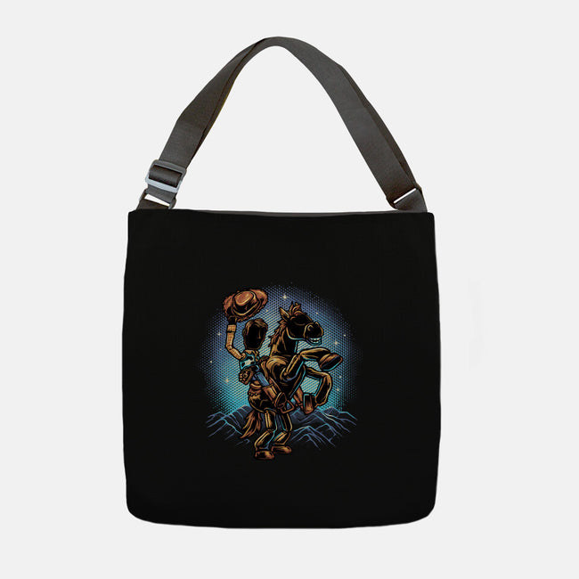 The Cowboy And His Noble Steed-None-Adjustable Tote-Bag-glitchygorilla