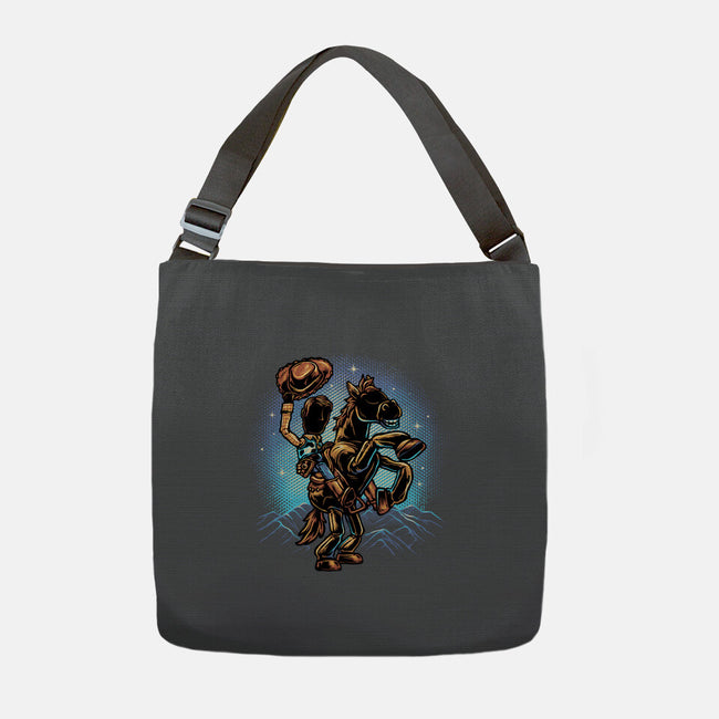 The Cowboy And His Noble Steed-None-Adjustable Tote-Bag-glitchygorilla