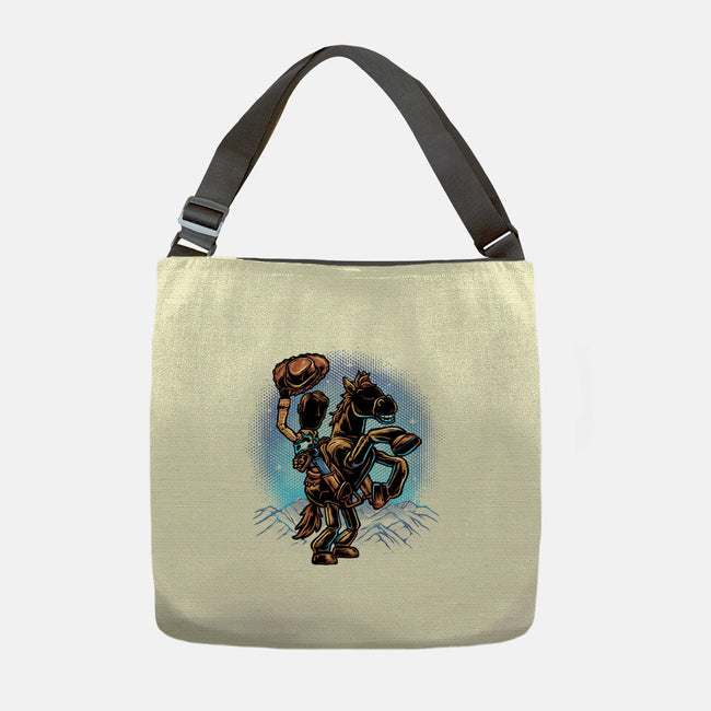 The Cowboy And His Noble Steed-None-Adjustable Tote-Bag-glitchygorilla