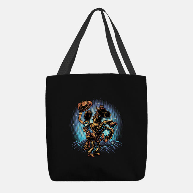 The Cowboy And His Noble Steed-None-Basic Tote-Bag-glitchygorilla