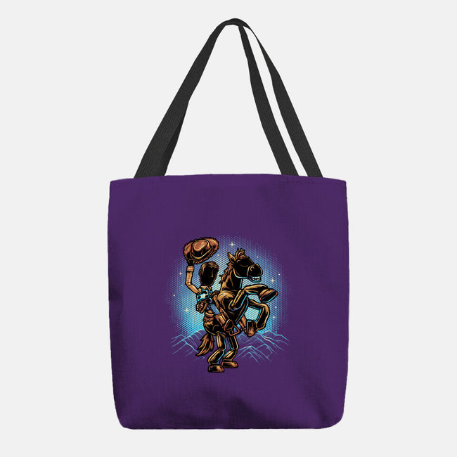 The Cowboy And His Noble Steed-None-Basic Tote-Bag-glitchygorilla
