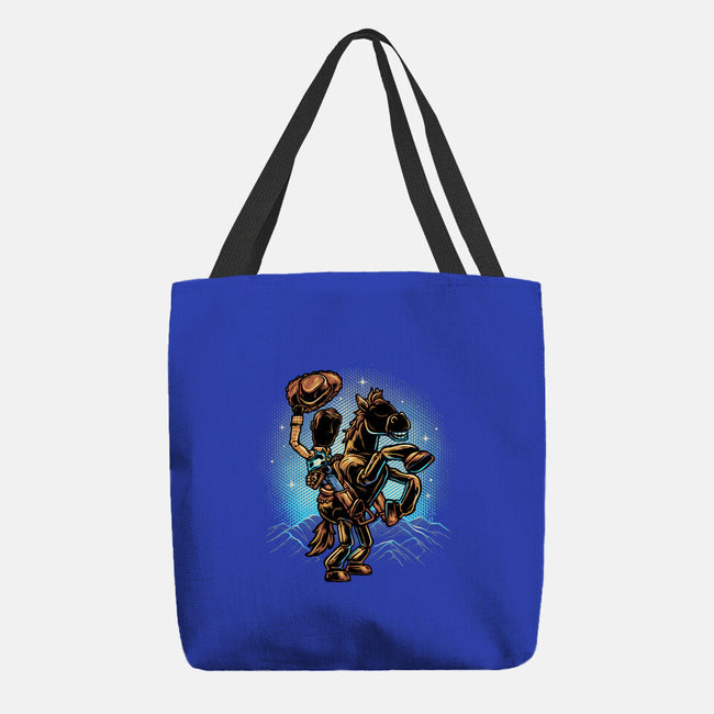 The Cowboy And His Noble Steed-None-Basic Tote-Bag-glitchygorilla