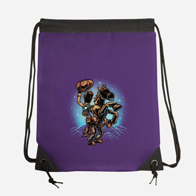 The Cowboy And His Noble Steed-None-Drawstring-Bag-glitchygorilla