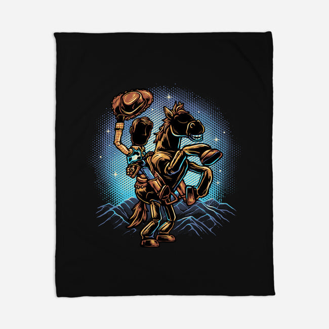 The Cowboy And His Noble Steed-None-Fleece-Blanket-glitchygorilla