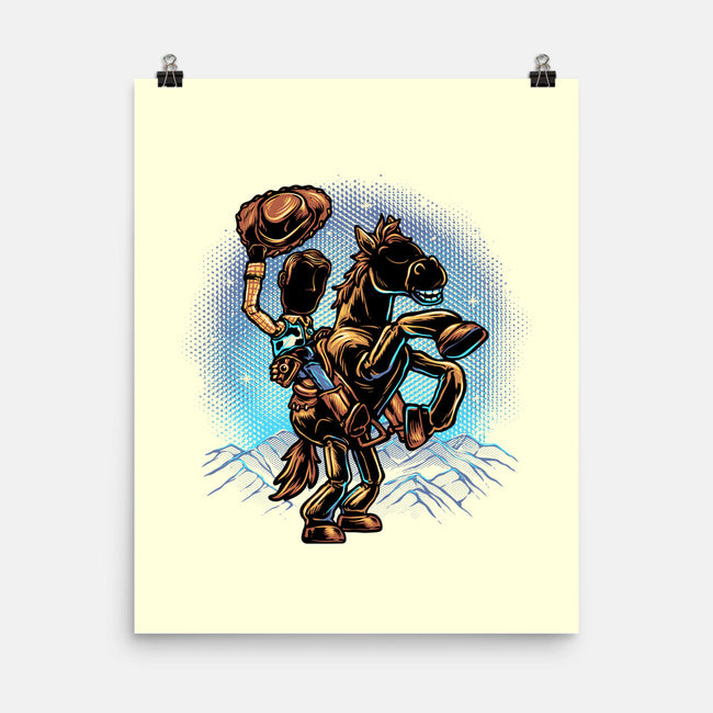 The Cowboy And His Noble Steed-None-Matte-Poster-glitchygorilla