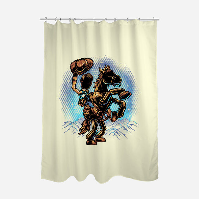 The Cowboy And His Noble Steed-None-Polyester-Shower Curtain-glitchygorilla