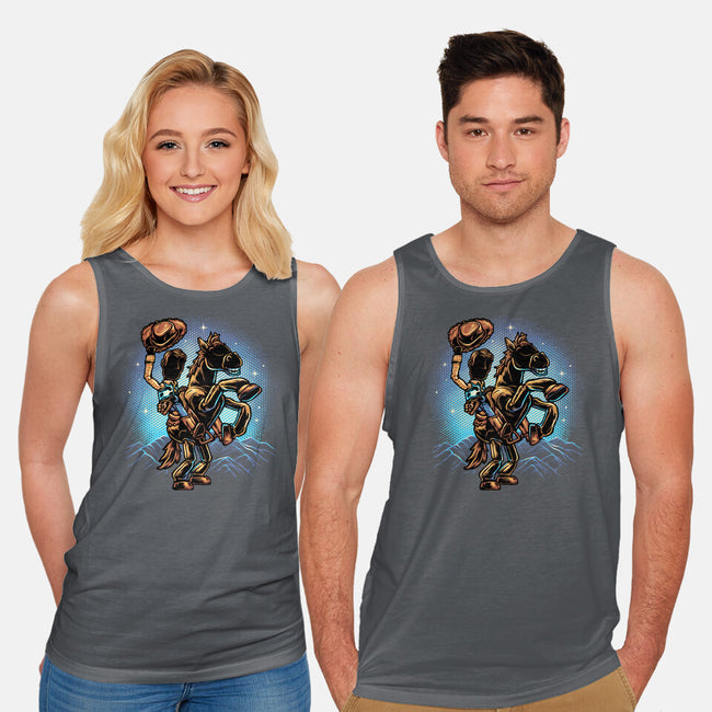 The Cowboy And His Noble Steed-Unisex-Basic-Tank-glitchygorilla