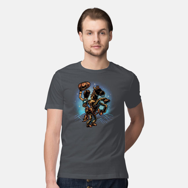 The Cowboy And His Noble Steed-Mens-Premium-Tee-glitchygorilla