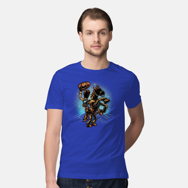 The Cowboy And His Noble Steed-Mens-Premium-Tee-glitchygorilla