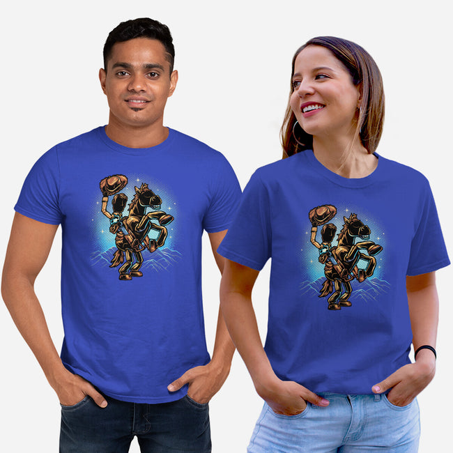 The Cowboy And His Noble Steed-Unisex-Basic-Tee-glitchygorilla
