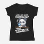 Anxie-tea Panda-Womens-V-Neck-Tee-NemiMakeit
