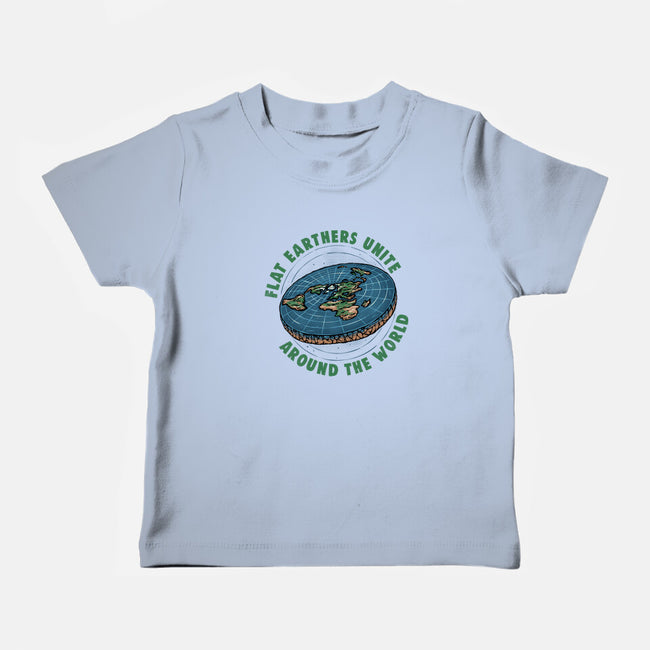 Flat Earthers Unite-Baby-Basic-Tee-glitchygorilla