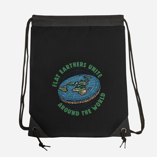 Flat Earthers Unite-None-Drawstring-Bag-glitchygorilla