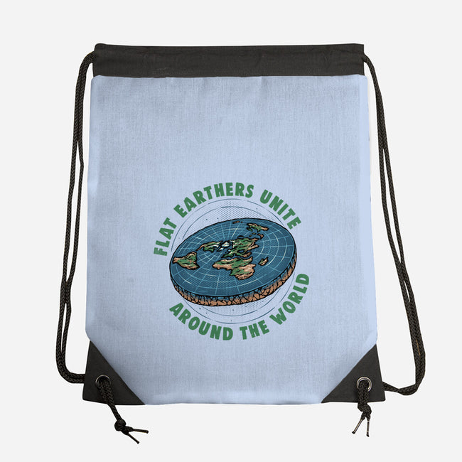 Flat Earthers Unite-None-Drawstring-Bag-glitchygorilla