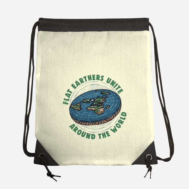 Flat Earthers Unite-None-Drawstring-Bag-glitchygorilla