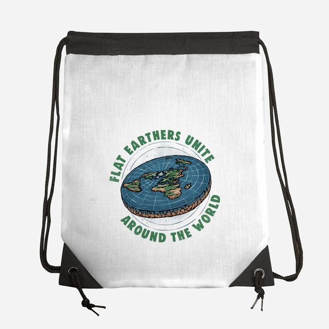Flat Earthers Unite-None-Drawstring-Bag-glitchygorilla