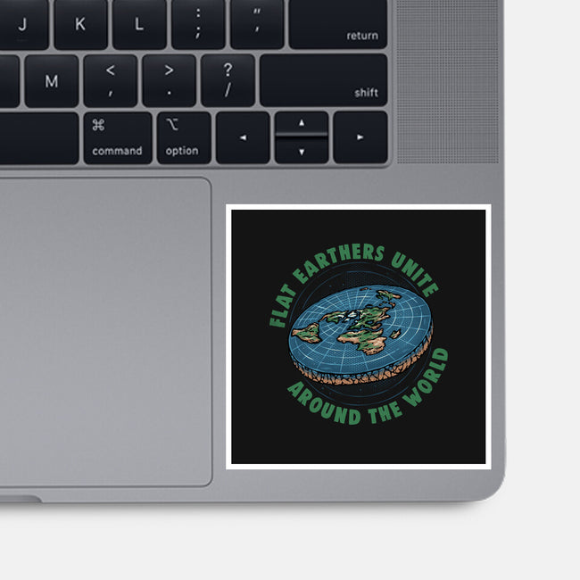 Flat Earthers Unite-None-Glossy-Sticker-glitchygorilla