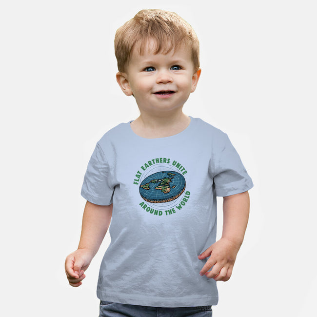 Flat Earthers Unite-Baby-Basic-Tee-glitchygorilla
