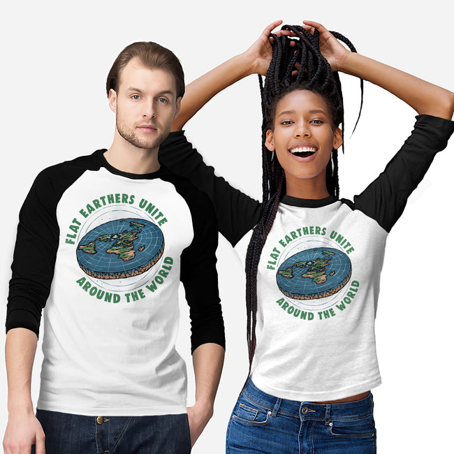 Flat Earthers Unite-Unisex-Baseball-Tee-glitchygorilla