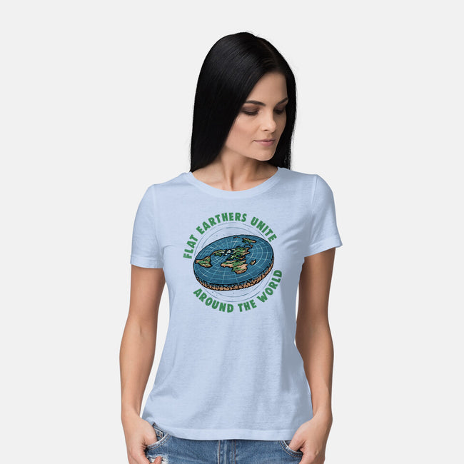 Flat Earthers Unite-Womens-Basic-Tee-glitchygorilla