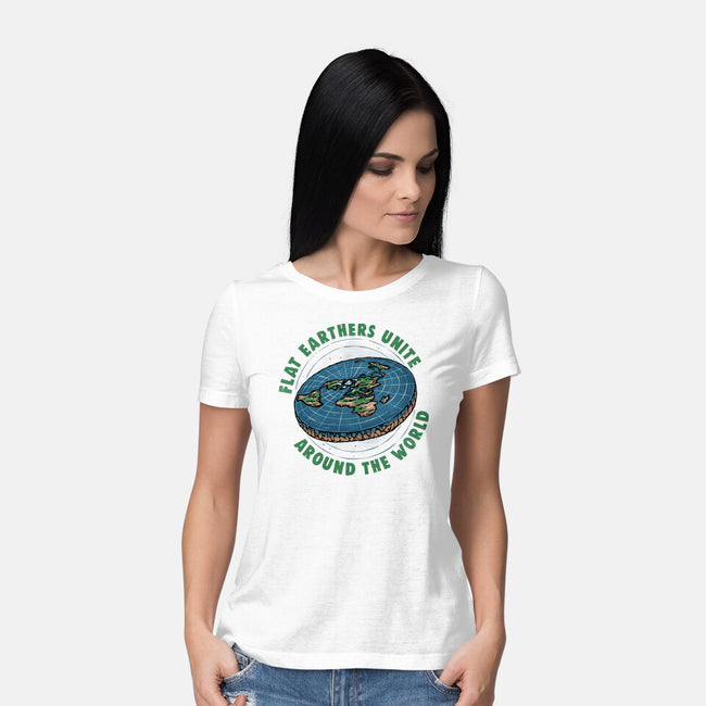 Flat Earthers Unite-Womens-Basic-Tee-glitchygorilla