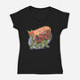 The Brave Battle Cat-Womens-V-Neck-Tee-glitchygorilla