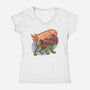 The Brave Battle Cat-Womens-V-Neck-Tee-glitchygorilla