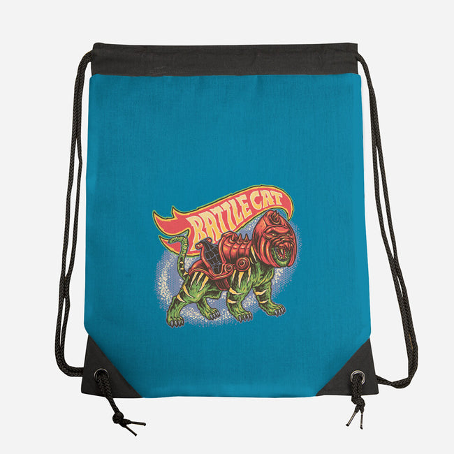 The Brave Battle Cat-None-Drawstring-Bag-glitchygorilla