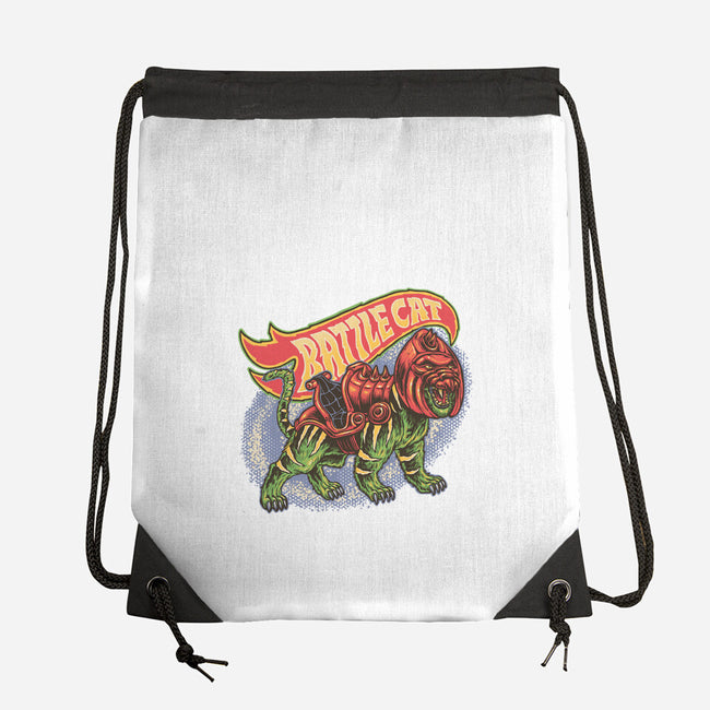 The Brave Battle Cat-None-Drawstring-Bag-glitchygorilla