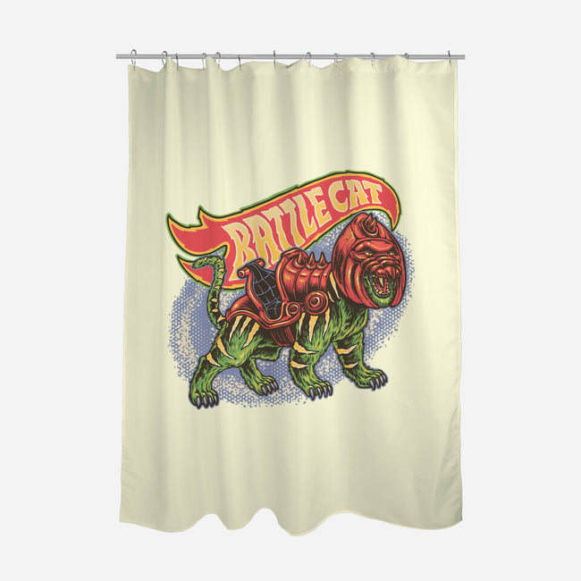The Brave Battle Cat-None-Polyester-Shower Curtain-glitchygorilla
