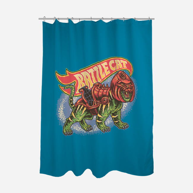 The Brave Battle Cat-None-Polyester-Shower Curtain-glitchygorilla