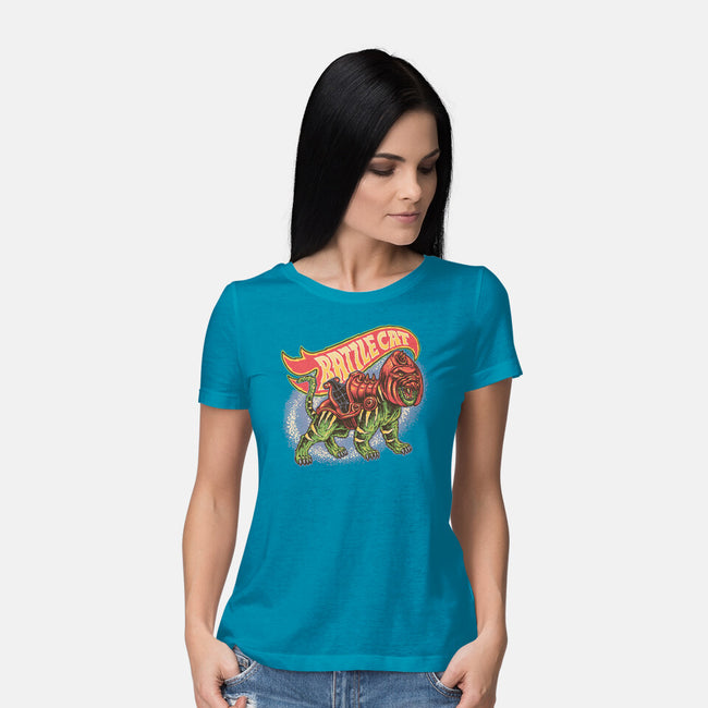 The Brave Battle Cat-Womens-Basic-Tee-glitchygorilla