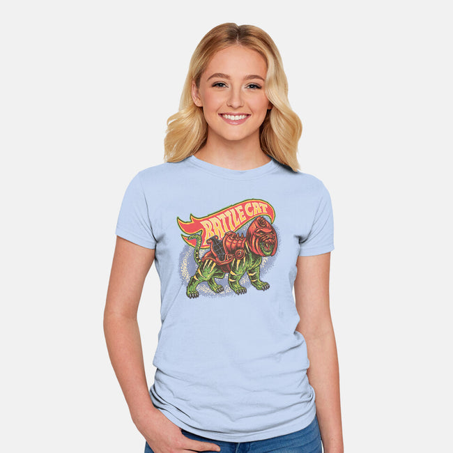 The Brave Battle Cat-Womens-Fitted-Tee-glitchygorilla