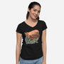The Brave Battle Cat-Womens-V-Neck-Tee-glitchygorilla