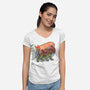 The Brave Battle Cat-Womens-V-Neck-Tee-glitchygorilla