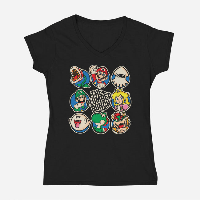 The Plumber Bunch-Womens-V-Neck-Tee-turborat14