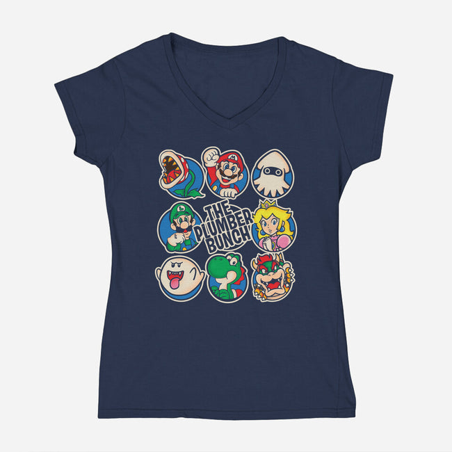 The Plumber Bunch-Womens-V-Neck-Tee-turborat14