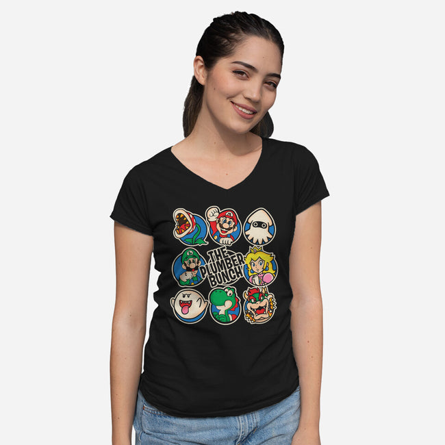 The Plumber Bunch-Womens-V-Neck-Tee-turborat14