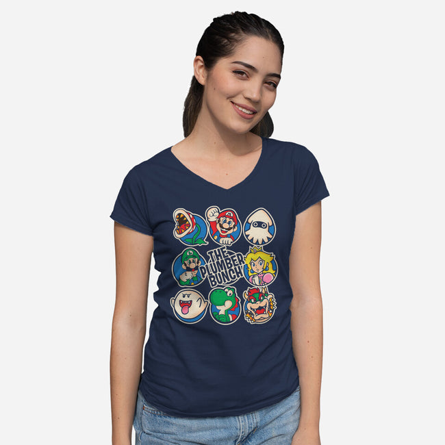 The Plumber Bunch-Womens-V-Neck-Tee-turborat14